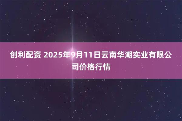 创利配资 2025年9月11日云南华潮实业有限公司价格行情