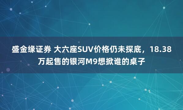 盛金缘证券 大六座SUV价格仍未探底，18.38万起售的银河M9想掀谁的桌子