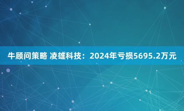 牛顾问策略 凌雄科技：2024年亏损5695.2万元