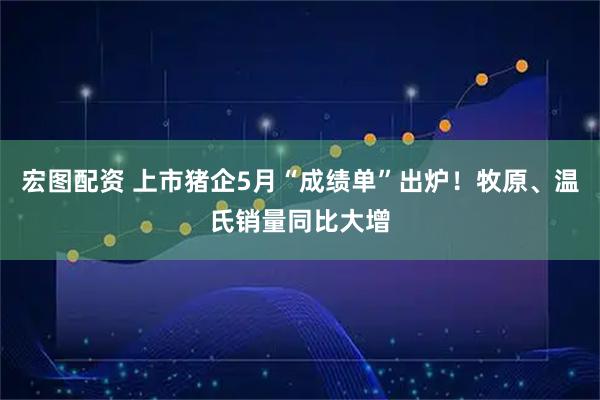 宏图配资 上市猪企5月“成绩单”出炉！牧原、温氏销量同比大增