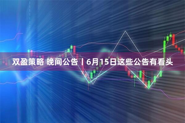 双盈策略 晚间公告丨6月15日这些公告有看头